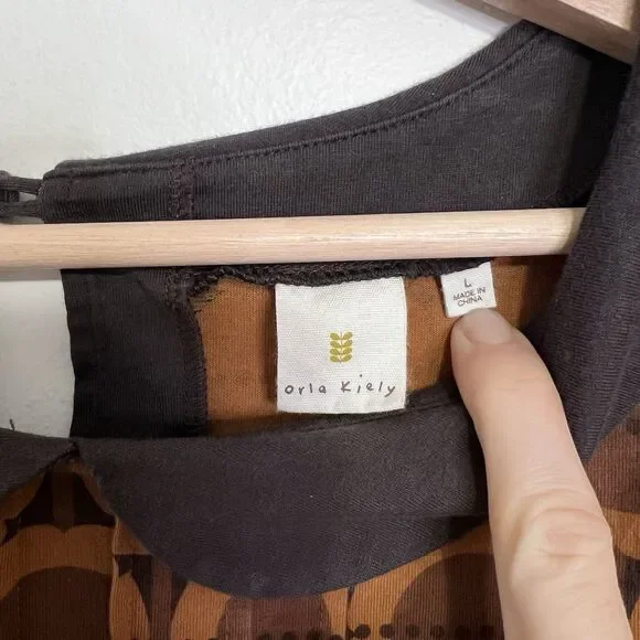 Orla Kiely X Uniqlo Peter Pan Collar Tunic Dress Size Large Retro Print - Picture 5 of 9